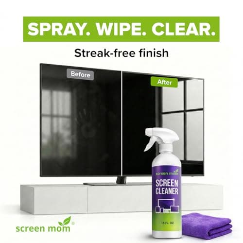 Screen Mom Screen Cleaner Spray and Microfiber Cloth 16oz Screen Cleaner Spray and Wipe for TV, Laptop, Computer, Phone, iPad, Car Screen Cleaning Kit Electronic Cleaner Spray — view 2