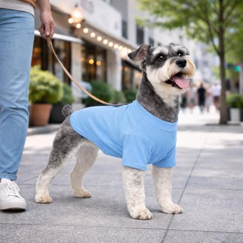 Lovelonglong Pet Clothing Dog Costumes Basic Blank T-Shirt Tee Shirts for Small Dogs Light-Blue M — view 5