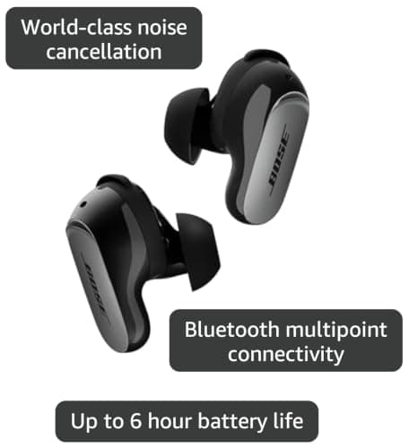 Bose QuietComfort Ultra Earbuds (2nd Gen) - Wireless Noise Cancelling Earbuds with Mic, Immersive Audio, USB-C Charging, Up to 6 Hours Battery, IPX4 Rating, Black — view 2