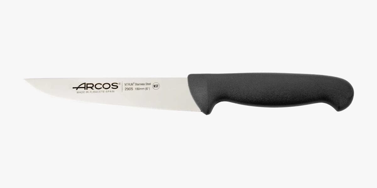 Arcos Serie 2900 - Cuchillo Santoku con Alveolos - Hoja de Acero Inoxidable Nitrum de 180 mm - Mango inyectado en Polipropileno Color Rojo — view 23