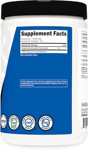 Nutricost Creatine Monohydrate Micronized Powder 500G, 100 Servings — view 4