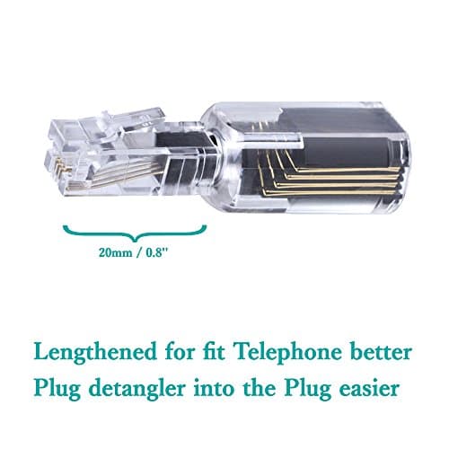 YOLISTIC (Value Pack of 2) 360° Phone Cord Detangler Landline Telephone Extended Rotating Black — view 4