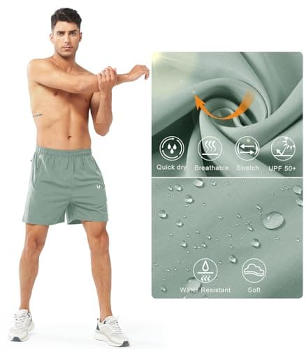 NORTHYARD Men's Athletic Running Shorts Quick Dry Workout Shorts 7"/ 5"/ 9" Lightweight Sports Gym Basketball Shorts Hiking Exercise LODENFROST-5inch XL — view 3