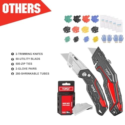 MasterSpec 1240pcs Tool Box Trolley Tool Set DIY Hand Tool Set w/2 Utility Knife — view 6