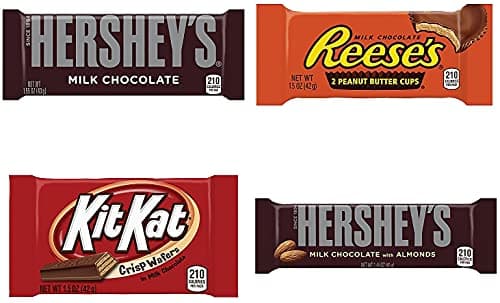 HERSHEY'S, KIT KAT and REESE'S Milk Chocolate Assortment Candy Bars, Individually Wrapped, 45 oz Bulk Value Pack (30 Piece)