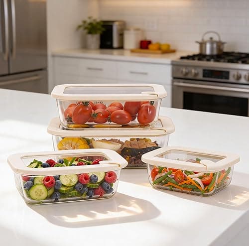 Urban Green Glass Food Storage Containers with Glass Lids, Microwave Safe Food Container Set, Aitight Meal Prep Container Set, LeakProof, 100% Plastic Free, 4 Pack — view 8