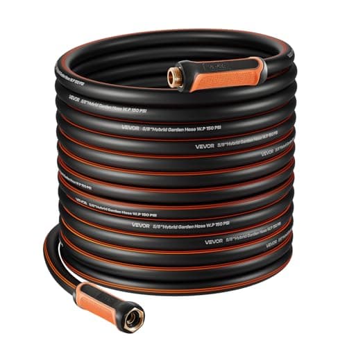 VEVOR Garden Hose, 100 ft 5/8" Heavy Duty 4-Layer Rubber Water Hose, 150PSI Working & 600PSI Burst, Flexible & Non-Kink Outdoor Waterhose with 3/4" Fitting, Lightweight Hoses for Gardening Cleaning — view 8