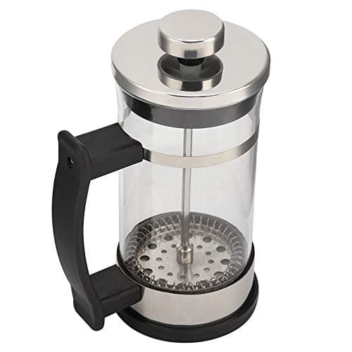 Stainless Steel French Press Coffee Pot with Double Filtration for Household and Small Office Use Made of 304 Stainless Steel and Glass
