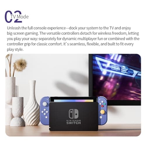Tideal Set of Replacement Controller for Nintendo Switch - Compatible with Nintendo Switch (1) / OLED/Lite - Dual Vibration/Motion Control / 6-Axis Gyro (Purple) — view 4