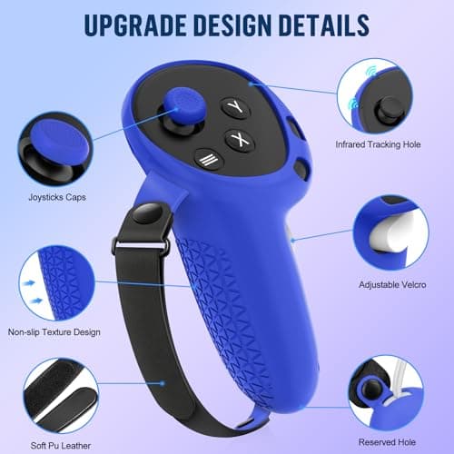 Silicone Cover Set Compatible with Meta Quest 3S Accessories, VR Protector Face Cover, Controller Grips, Front Shell Headset Cover and Lens Protective Cover for Meta/Oculus Quest 3S Accessories — view 2