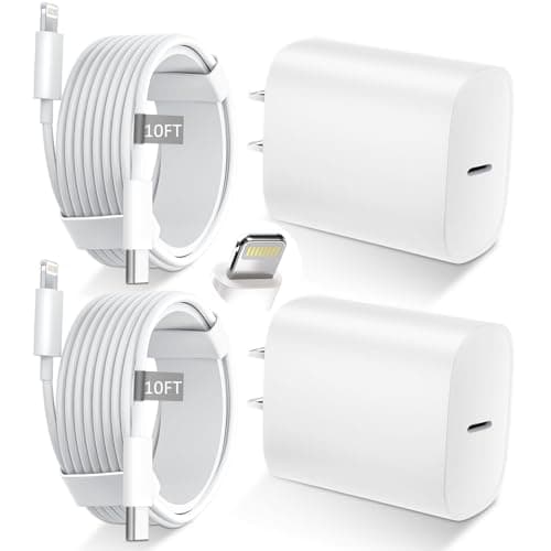 iPhone 14 13 12 11 Charger Fast Charging 20W USB C Charger Type C Charger Fast Charging Block with 10FT Long USB C to Lightning Cable for iPhone 14/13/12/12 Pro Max/11/Xs Max/XR/X,AirPods Pro,2 Pack