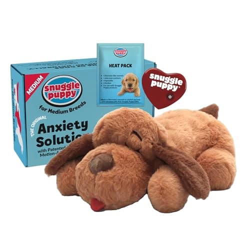 Snuggle Puppy Original Heartbeat Puppy Toy with Real-Feel Pulse & Heat Pack, Plush Dog Comfort Toy for Crate Training, First Nights & New Puppy Transition - Biscuit