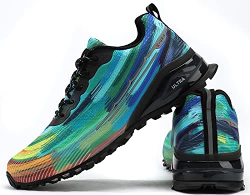 Kricely Men's Trail Running Shoes Fashion Hiking Sneakers Lightweight Tennis Cross Training Shoe Tie dye Non-Slip Walking Footwear Size 10 — view 5