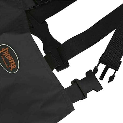 Pioneer Hi Vis Waterproof Lightweight Rainsuit - Work Safety Hooded Jacket and Bib Pants - Adjustable Pant Length - Black — view 11