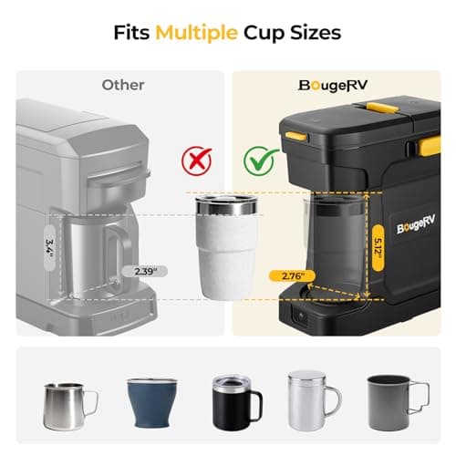 BougeRV 144Wh Portable Coffee Maker Compatible with K Cup & Ground Coffee — view 4