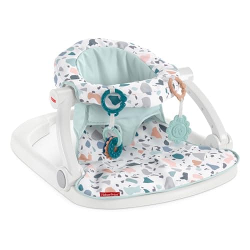 Fisher-Price Portable Baby Chair Sit-Me-Up Floor Seat with Removable Newborn Activity Toys & Pacific Pebble Machine Washable Pad​ — view 2
