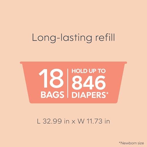 Diaper Genie Easy Roll Refill | 18 Clean Laundry Scent Bags | 65% PCR Film | Fits Platinum, Signature & Deluxe — view 2