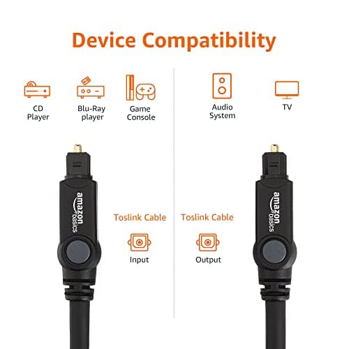 Amazon Basics Digital Optical Audio Toslink Cable for Sound Bar, TV - 6 Feet (1.8 Meters) — view 2