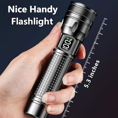 Gotellx Rechargeable LED Flashlights with Digital Power Display, Zoomable High Lumens Bright EDC Flashlight with USB C Charging Port for Home and Outdoor Emergency, Camping Essentials, Survival Gear — view 6