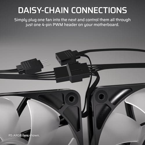CORSAIR RS120 120mm PWM Fan – Daisy-Chain Connection – Low-Noise – Magnetic Dome Bearing – Single Pack – Black — view 2