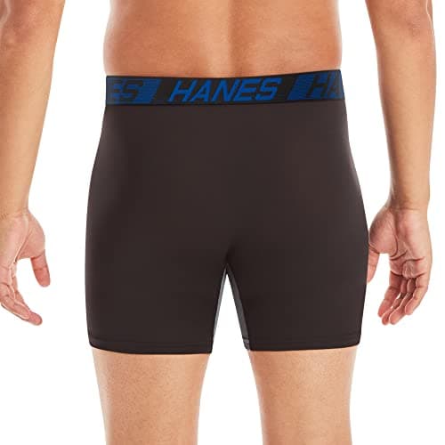 Hanes Mens X-temp Total Support Pouch Underwear, Anti-chafing, Moisture-wicking Multi-pack Boxer Briefs, Regular Leg - Marled, Large US — view 2