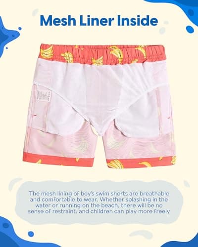 maamgic Boys Swim Trunks Swim Shorts Toddler Bathing Suit Quick Dry Beach Board Shorts for All Ages,Banana Orange,4T — view 2