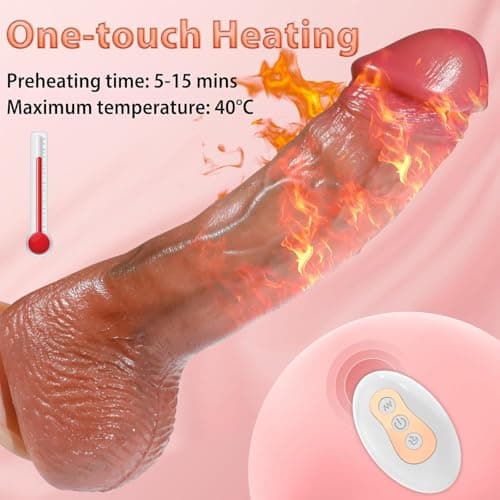 Realistic Thrusting Suction Cup Dildo - Vibrator for Anal and G Spot Stimulation, 9 Speeds, Adult Sex Toy for Men, Women and Couples — view 2