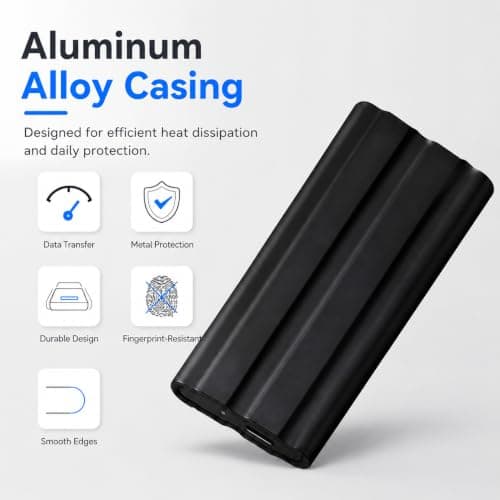 1TBPortable External Hard Drive,Ultra Slim Portable HDD,Type-C,External Hard Drive Compatible with PC, Mac, Laptop -Black — view 4
