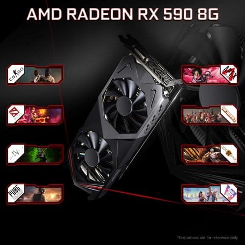 Tisukisu Prebuilt Gaming PC Desktop,Core i7 Tower Computer,RX590 8G,Win11 — view 2