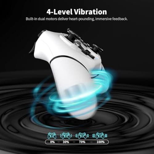 AceGamer Wireless Pro Controller for Nintendo Switch/Lite/OLED/Switch 2/PC, 2 pack, Hall Effect Joystick for Switch 2 Pro Controller with Wake-Up/Dual Vibration/Turbo/Ergonomic ! (Black&White) — view 2