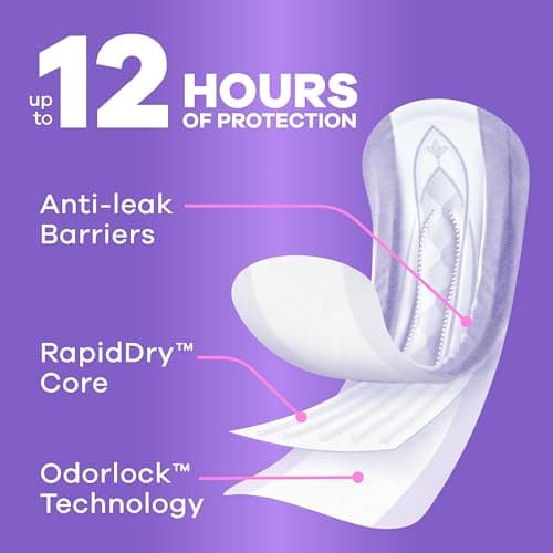 Always Discreet Adult Incontinence Pads for Women, Moderate Absorbency, Regular Length, Postpartum Pads, 66 Count — view 2