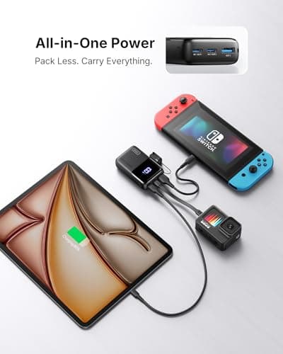INIU Power Bank, Smallest Portable Charger 10000mAh, 45W Fast Charging Mini Battery Pack with Detachable USB-C Cable, Flight-Safe Travel Powerbank for iPhone 17 16 15 Pro Max, Samsung S26, iPad, etc — view 3