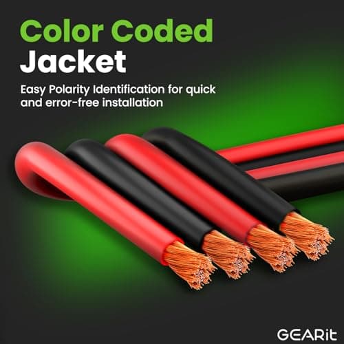 GEARit 14 Gauge Wire (100ft Each - Black/Red) Copper Clad Aluminum CCA - Primary Automotive Power/Ground for Battery Cable, Car Audio, Trailer Harness, Electrical - 200 Feet Total 14ga AWG Wire — view 5