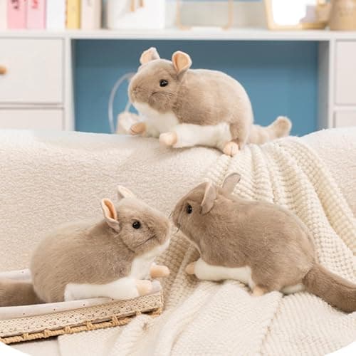 Chinchilla Stuffed Animal,Soothing Soft Small Plush Comfort Toys | Chinchilla Cage Accessories,for Hedgehogs Sugar Gliders Chewing Sleeping Hiding Nesting Indoor Outdoor Play Travel Cuddle — view 4