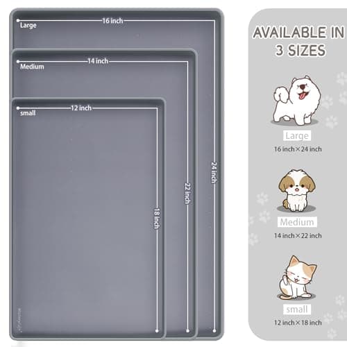 MateeyLife Silicone Cat & Dog Food Mat for Floors Waterproof, Anti-Slip Dog Bowl Mats for Food and Water, Pet Feeding Mats with Lip to Prevent Spills, Pet Placemat for Messy Drinkers to Protect Floors