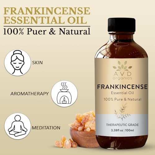 AVD Organics Frankincense Essential Oil 100ml | 100% Pure & Natural Frankincense Oil for Face, Hair | Woody & Earthy Aroma for Diffusers, Soaps & Candles | 3.38 fl. oz — view 2