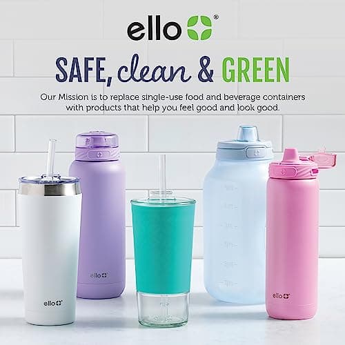 Ello Pop & Fill 22oz Stainless Steel Water Bottle with Quick Fill Technology, Double Walled and Vacuum Insulated Metal, Leak Proof Locking Lid, Sip and Chug, Reusable, BPA Free, Aurora — view 10