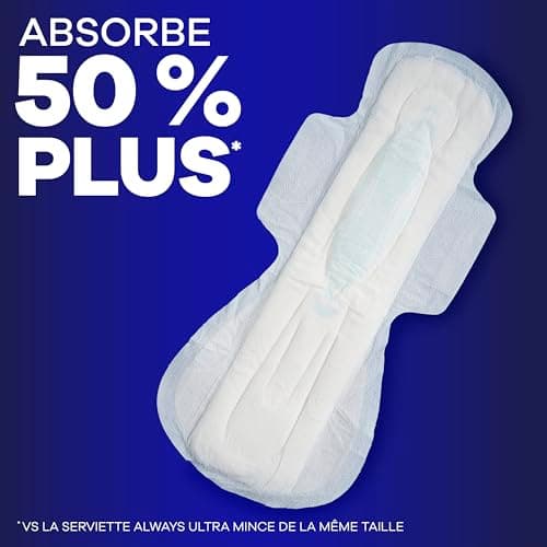 Always Maxi Pads for Women, Extra Heavy Overnight Pad with Wings, Size 5, Unscented, 36 Count — view 10