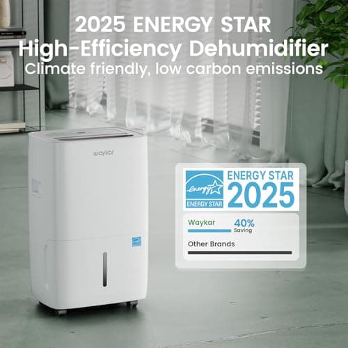 Waykar 120 Pints Energy Star Dehumidifier for Spaces up to 6,000 Sq. Ft at Home, in Basements and Large Rooms with Drain Hose and 1.14 Gallons Water Tank — view 2