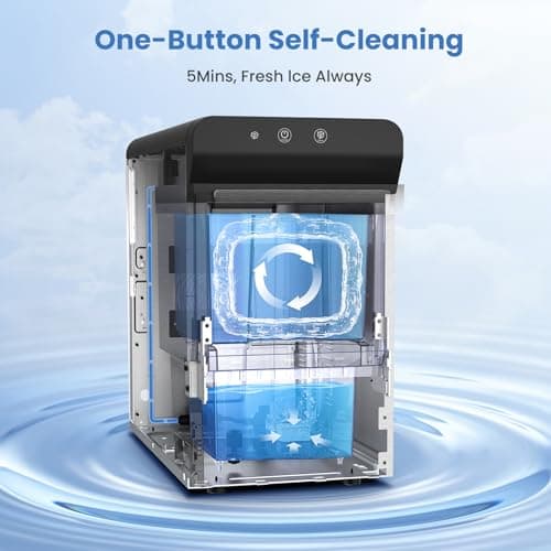 Gevi V2.0 Nugget Ice Maker, 38lbs/24H Countertop Pellet Ice Machine with Self-Cleaning, Energy-Efficient, Chewable Pebble Ice Maker for Home Kitchen, Office, Great Gift — view 6