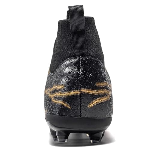 HRJR Kids Soccer Cleats Boys Turf Athletic Outdoor Football Shoes Black 4 — view 4