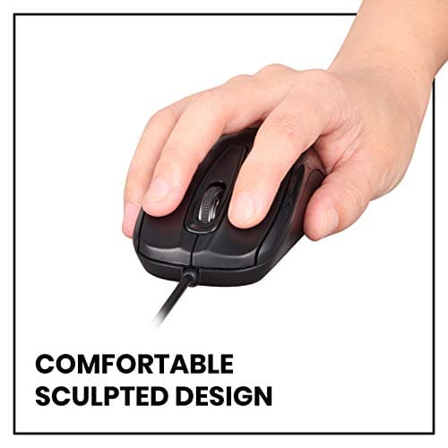 Perixx PERIMICE-209 3 Button USB Wired Mouse - Optical - 1000 DPI - 5.9 Ft Cable - Black — view 5