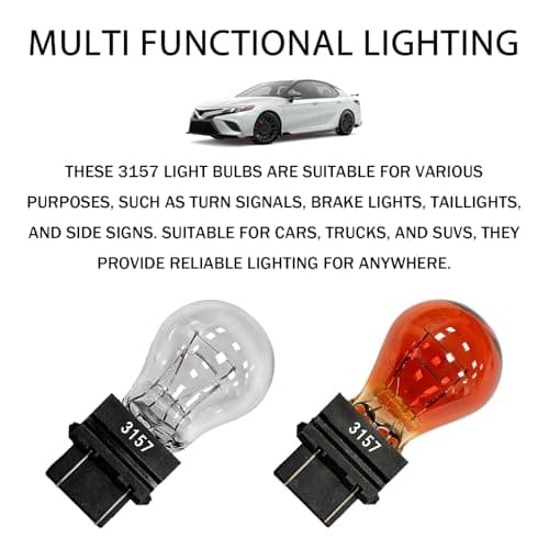 CCNU 3157 Bulb, Brake Light Bulb High Brightness Tail Turn Signal Reverse Light 3157 led Bulbs with Built in Resistor, 12V 21/5W Halogen Miniature Bulbs for Most Cars, Trucks and Vans(10PCS White) — view 5