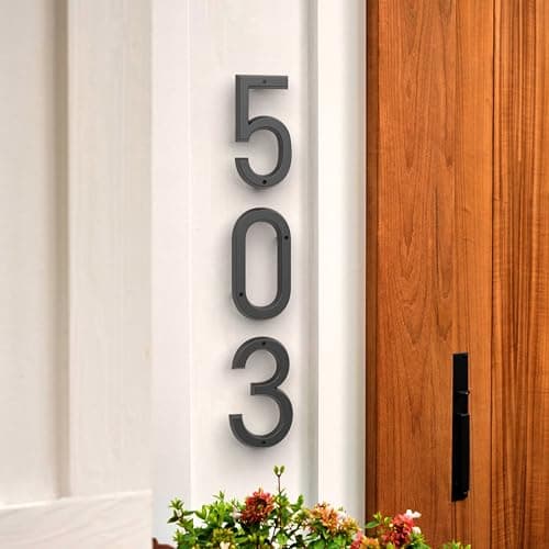 6" Floating House Number for Outside, Metal Modern House Numbers, 3D Modern Mailbox Number, House Address Signs with Nail Kit, Waterproof and Rustproof (6) — view 3