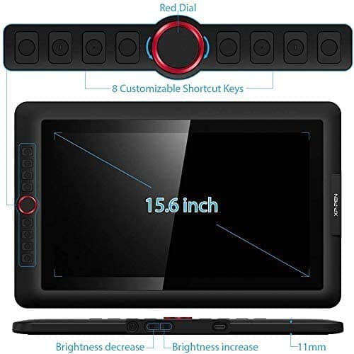 15.6" Drawing Tablet with Screen XPPen Artist 15.6 Pro Tilt Support Graphics Tablet Full-Laminated Red Dial (120% sRGB) Drawing Monitor Display 8192 Levels Pressure Sensitive & 8 Shortcut Keys — view 2
