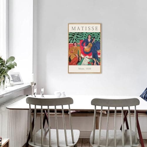 Matisse Wall Art Framed Mid Century Modern Wall Art Decor Aesthetic Pictures - Minimalist Canvas Prints - Gallery Henri Matisse Canvas painting 12"x16" Natural Framed