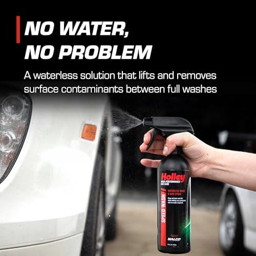 Holley Speed Wash - Waterless Wash & Wax Spray - High-Performance Car Care, Exterior Cleaning Solution with Carnauba Wax - Works on All Surfaces, for All Car Types - 16 oz.
