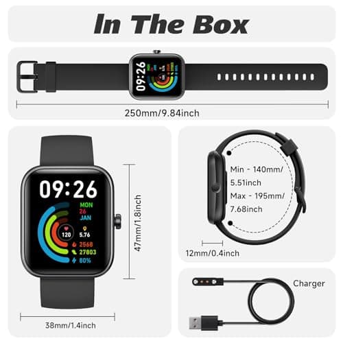 Smart Watch for Men Women with Bluetooth Call, Alexa Built-in, Heart Rate & Sleep Monitor, 1.83" DIY Dial Fitness Watch with 100+ Sport Modes, IP68 Waterproof, Compatible with Android iOS — view 8
