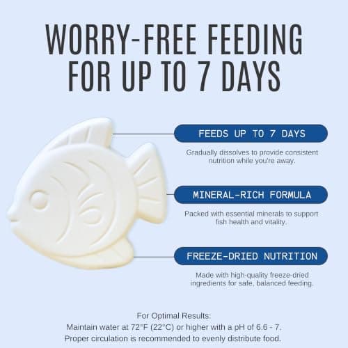 Vacation Feeder for Aquarium - 7 Day Feeder Fish Vacation Feeding Block - Slow Release Fish Food for Betta, Goldfish & Tropical Fish - Aquatic Pet Tank Food (1 Pack of 2 Blocks) — view 3