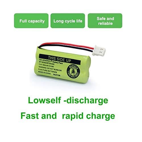 GEILIENERGY Replacement Phone Battery BT162342 / BT262342 BT166342/BT266342 BT183342/BT283342 Compatible with Vtech AT&T Cordless Telephones CS6114 CS6419 CS6719 EL52300 CL80111(Pack of 2) — view 5